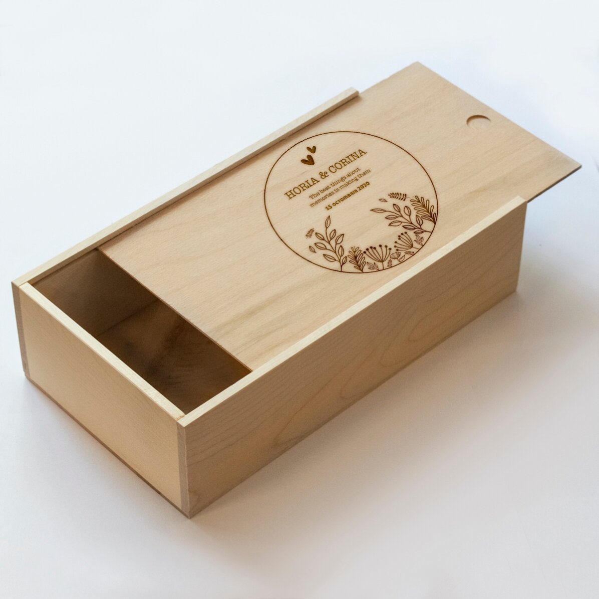 Caja de regalo personalizada de madera - Golden memories