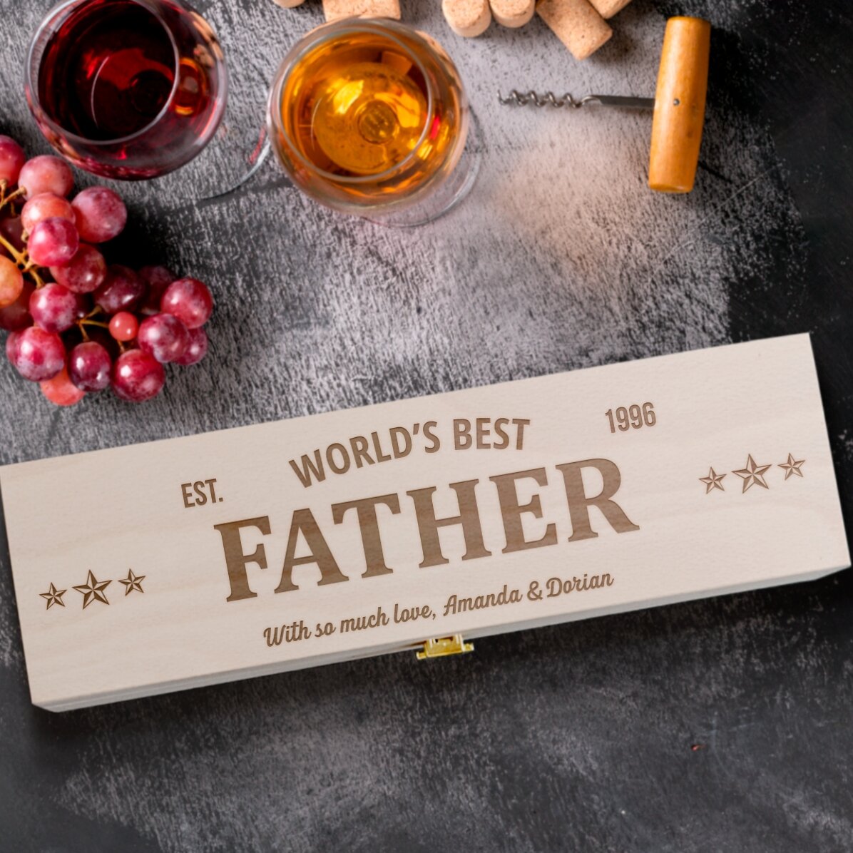 Caja de vino personalizada con mensaje - The best