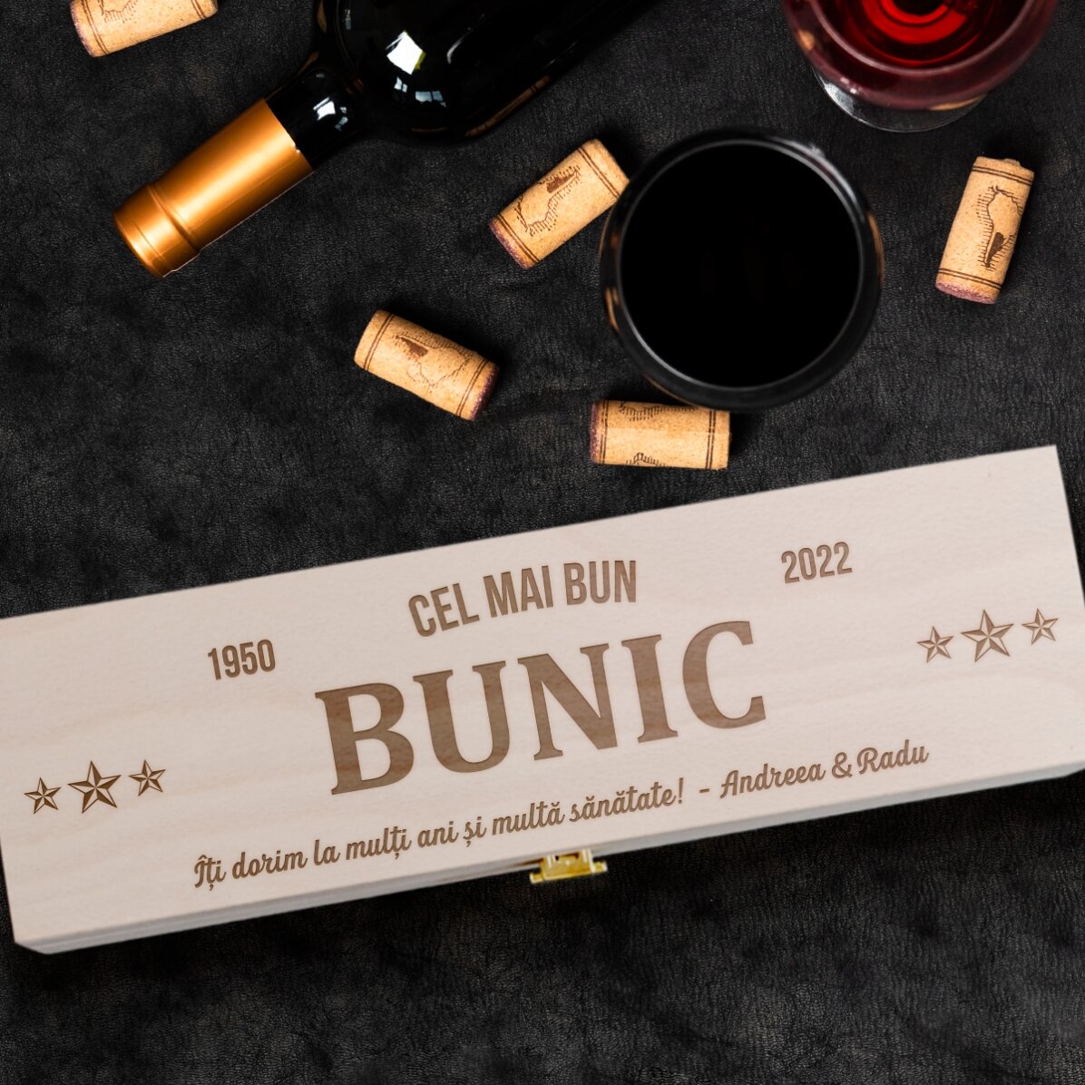 Caja de vino personalizada con mensaje - The best