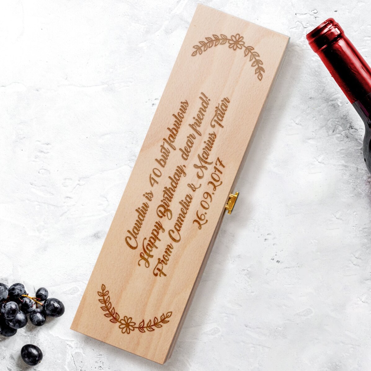 Caja de vino personalizada con mensaje