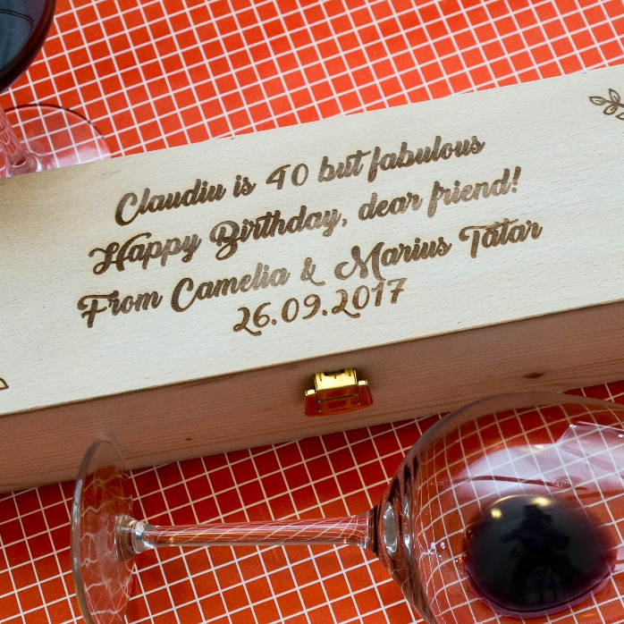 Caja de vino personalizada con mensaje