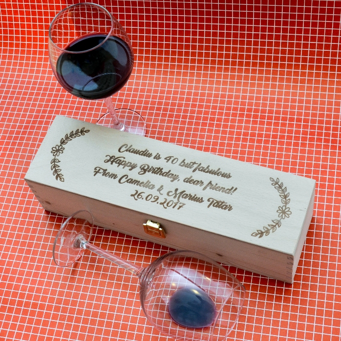 Caja de vino personalizada con mensaje