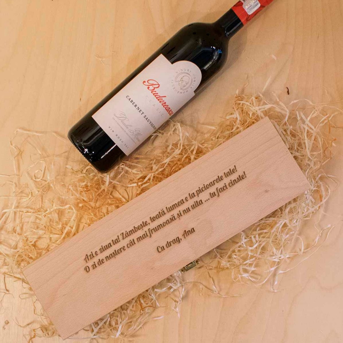 Caja de vino personalizada con mensaje - Mensaje para los amigos
