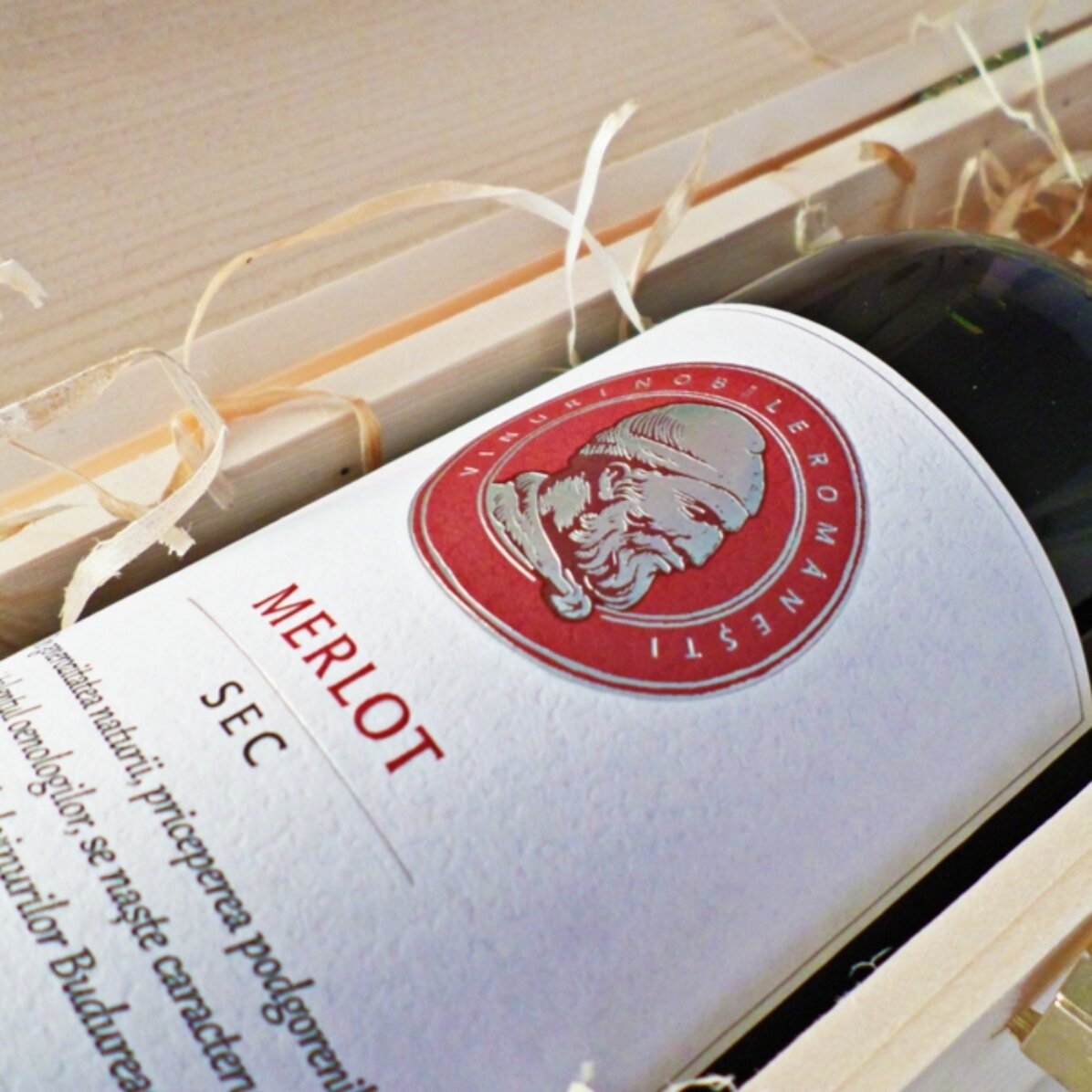 Caja de vino personalizada con texto: «Feliz Navidad»