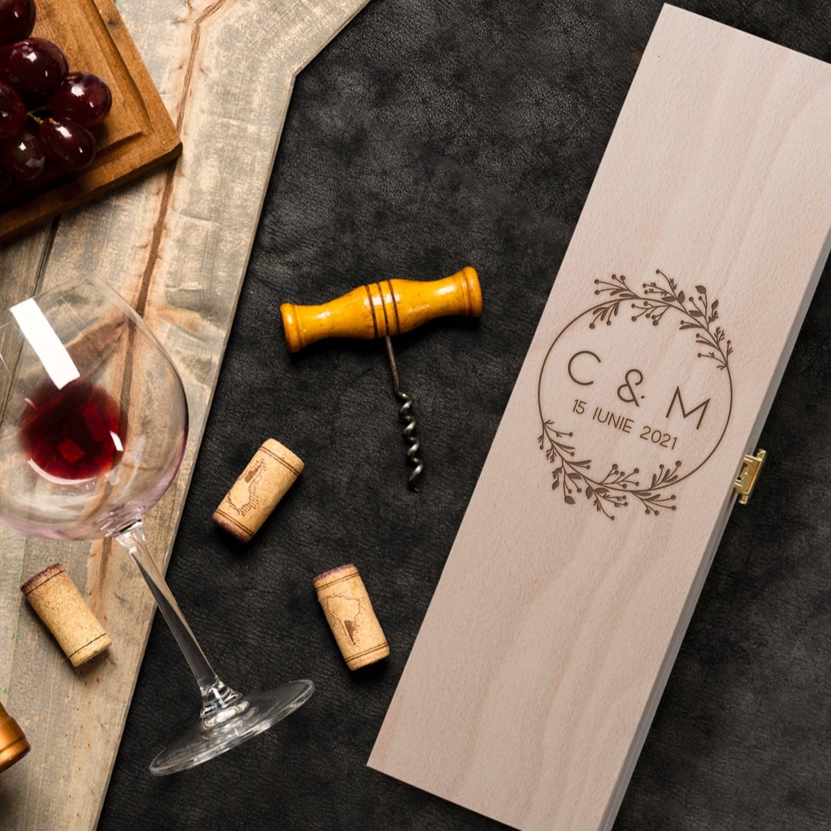Caja de vino personalizada - Boda