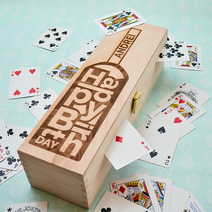 Caja de vino personalizada - Botella «Happy Birthday»