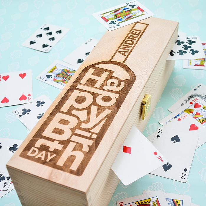 Caja de vino personalizada - Botella «Happy Birthday»