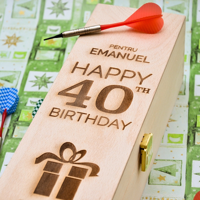 Caja de vino personalizada - Regalo de «Feliz cumpleaños»