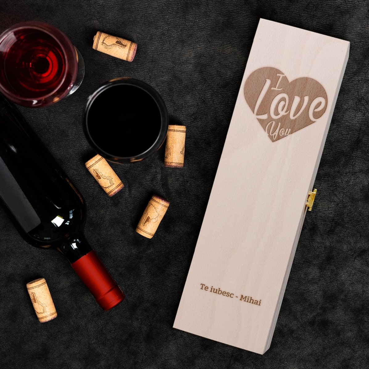 Caja de vino personalizada - «Te quiero»