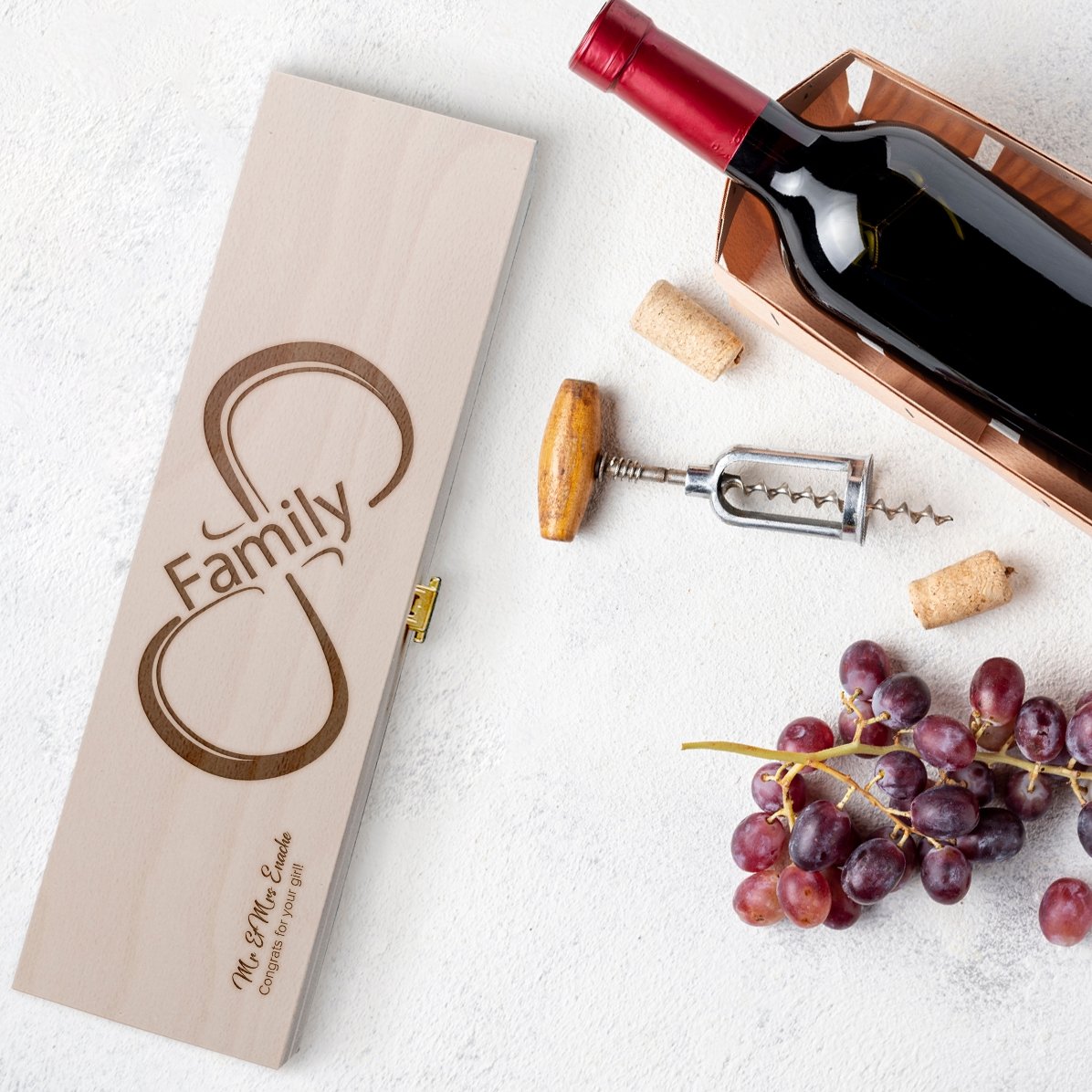 Caja de vino personalizada - Infinite Family