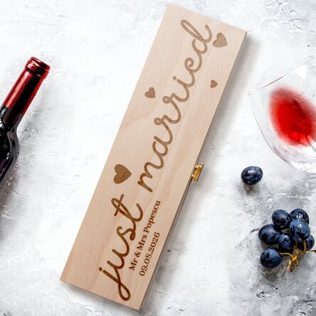 Caja de vino personalizada - «Just married»