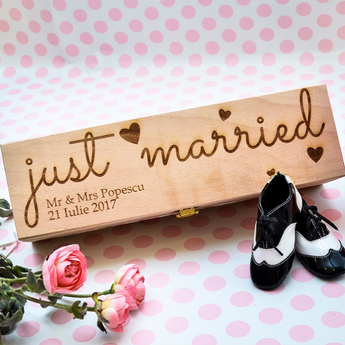 Caja de vino personalizada - «Just married»