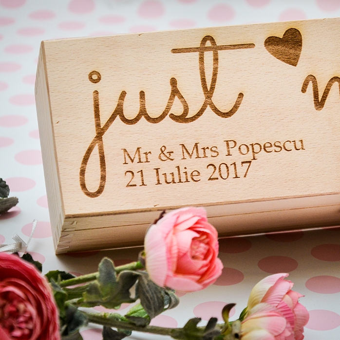 Caja de vino personalizada - «Just married»