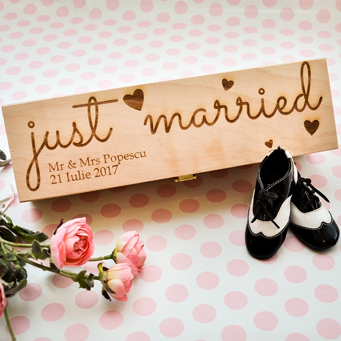 Caja de vino personalizada - «Just married»