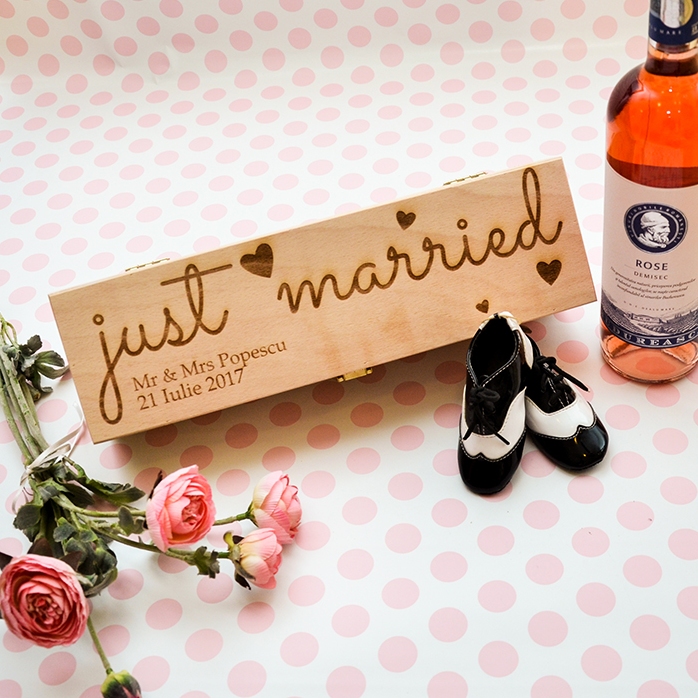 Caja de vino personalizada - «Just married»