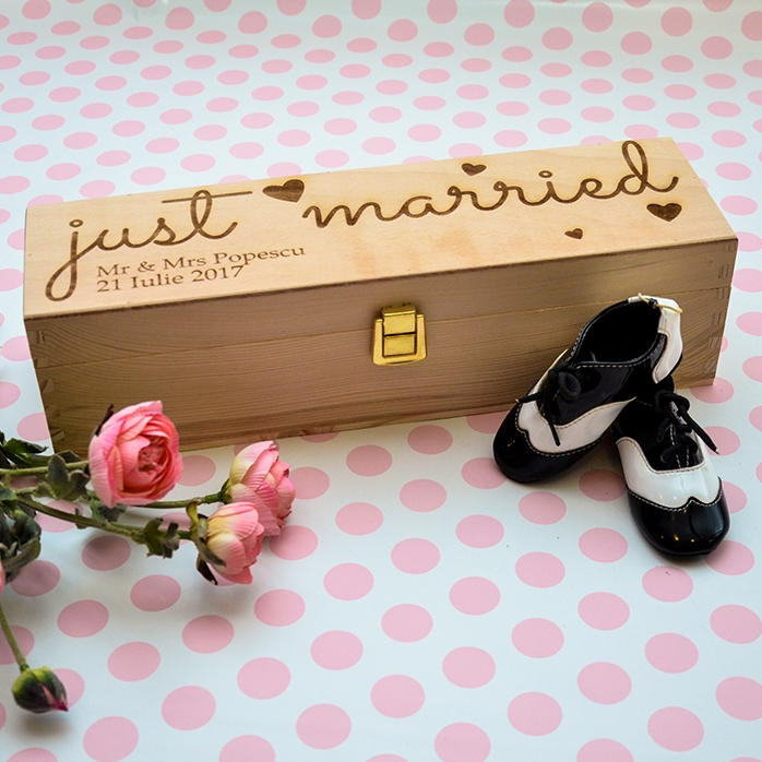 Caja de vino personalizada - «Just married»