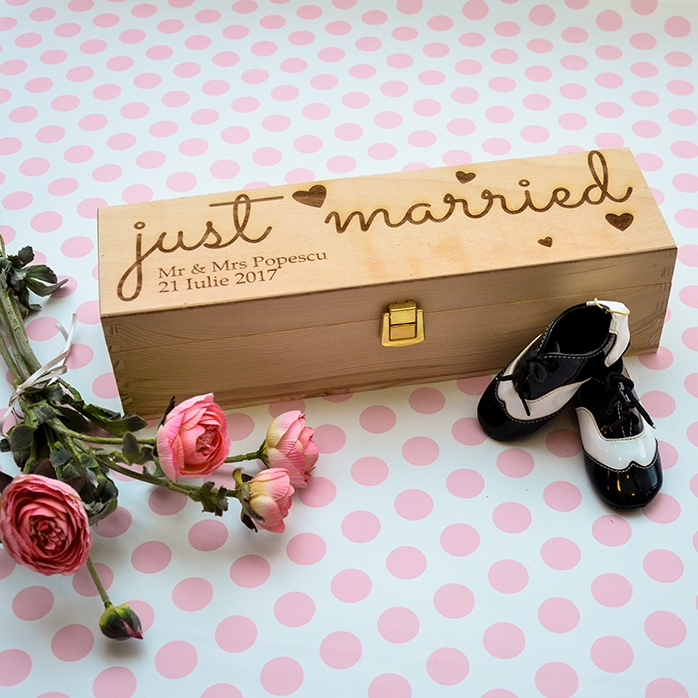 Caja de vino personalizada - «Just married»