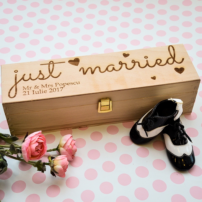 Caja de vino personalizada - «Just married»
