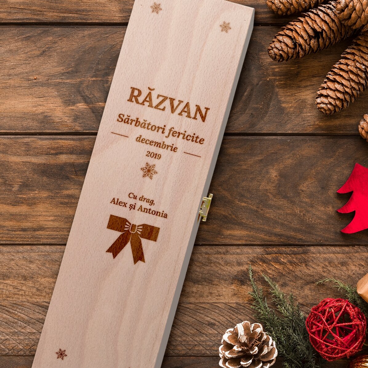 Caja de vino personalizada - Modelo «Lazo»