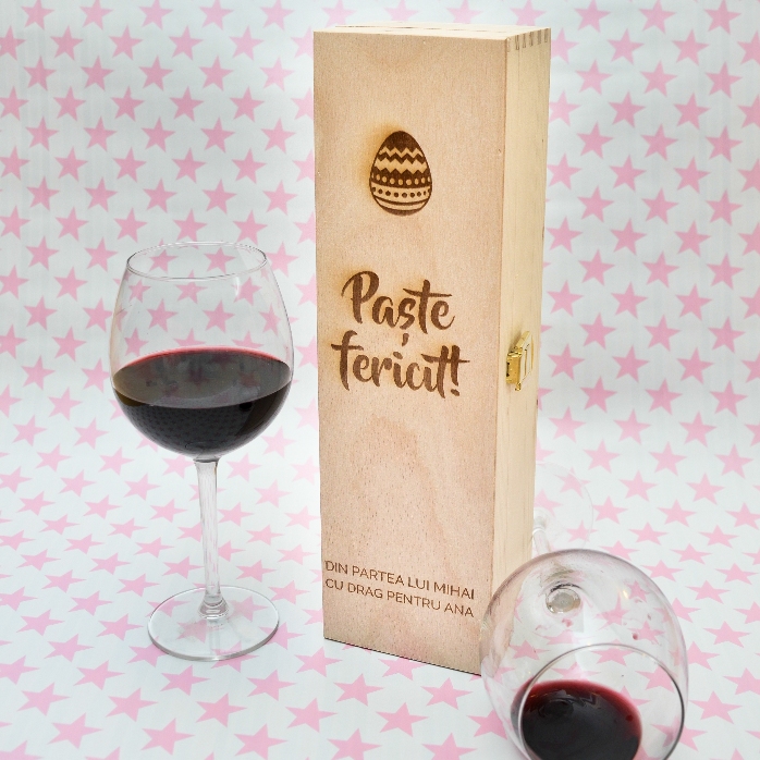 Caja de vino personalizada - Feliz Pascua
