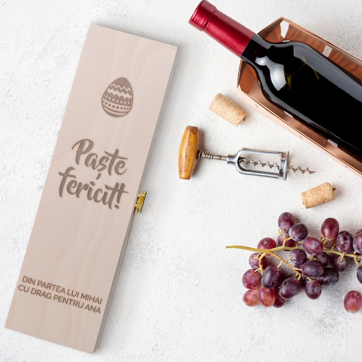 Caja de vino personalizada - Feliz Pascua