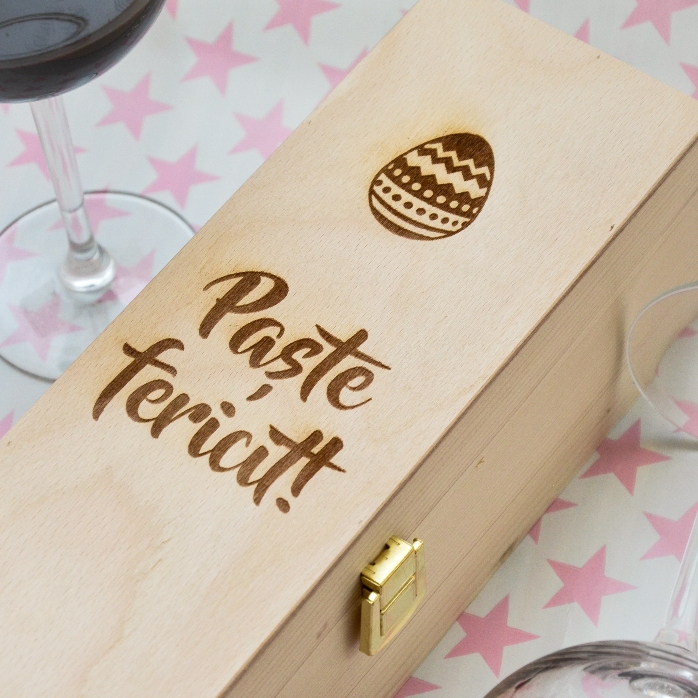Caja de vino personalizada - Feliz Pascua
