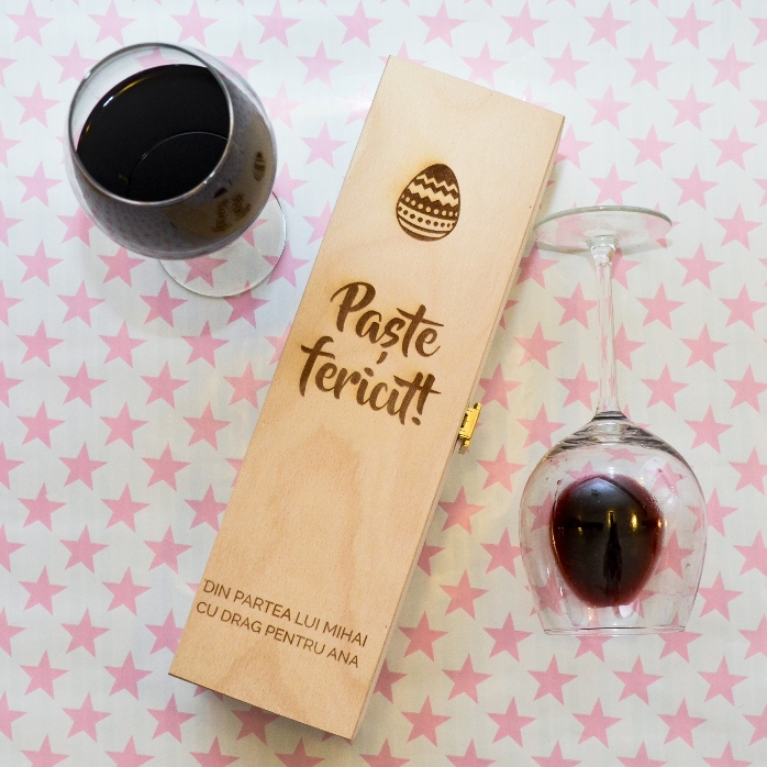 Caja de vino personalizada - Feliz Pascua