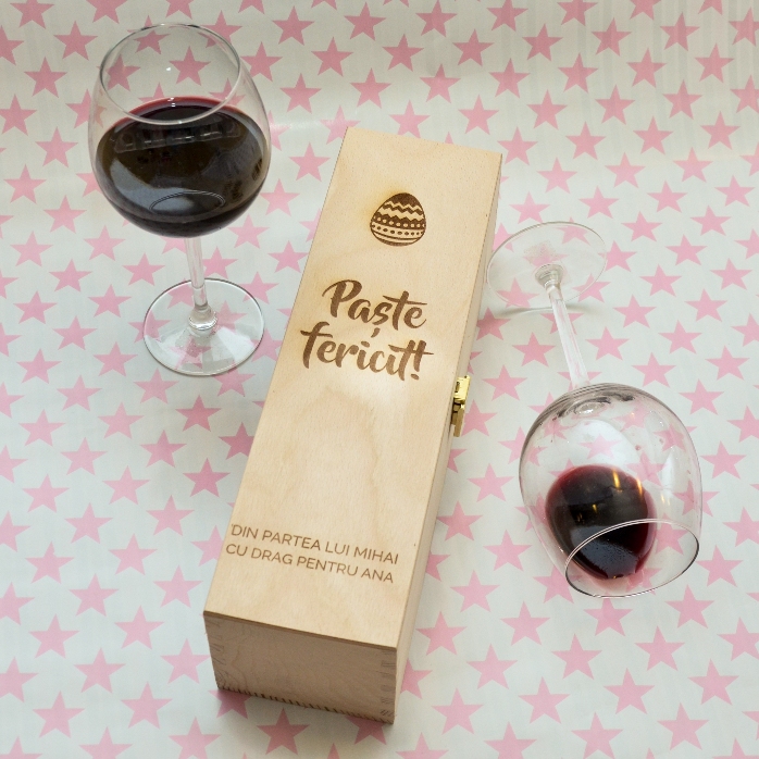Caja de vino personalizada - Feliz Pascua