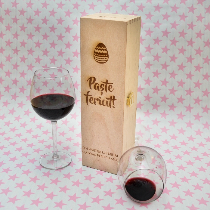 Caja de vino personalizada - Feliz Pascua