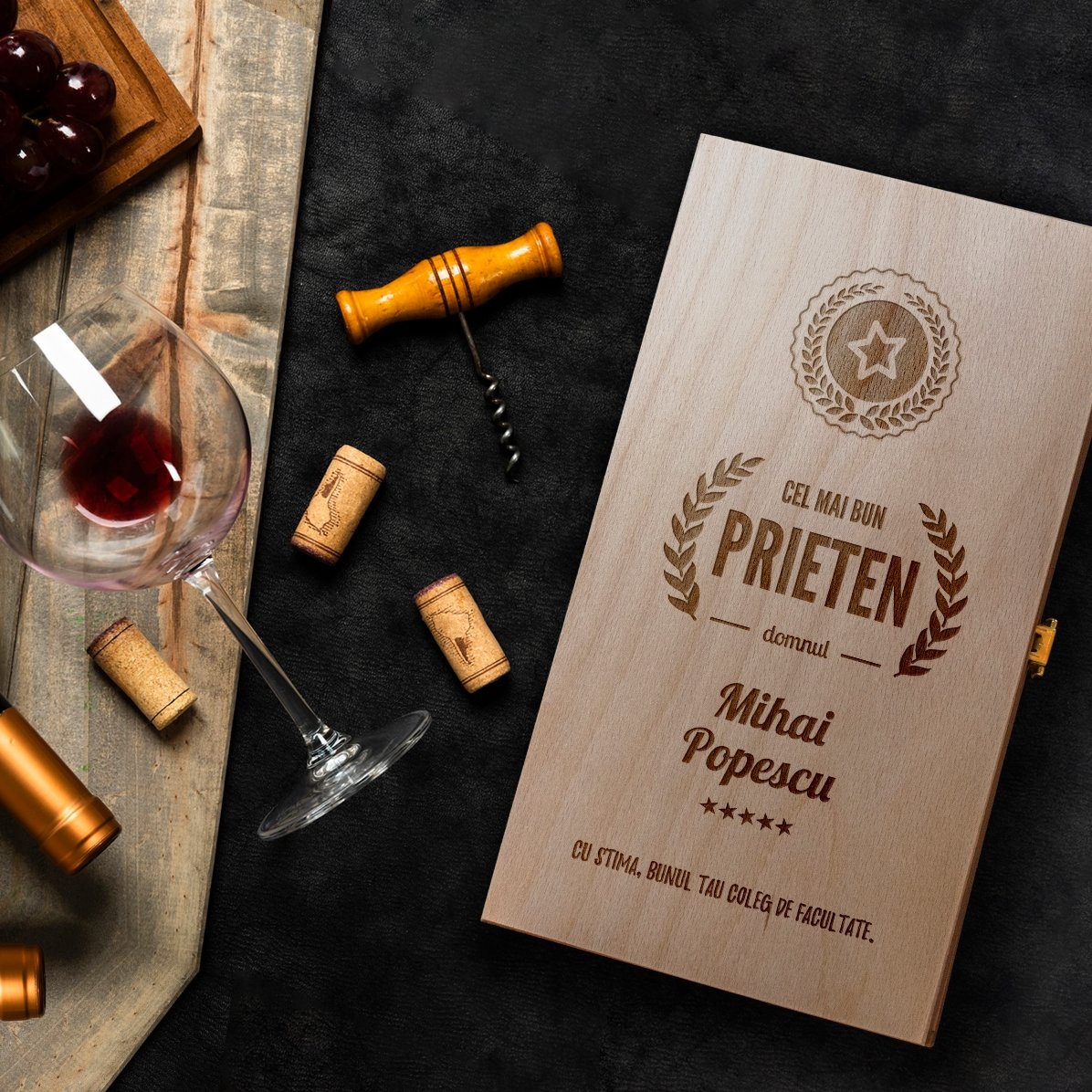 Caja de vino personalizada para dos botellas - La mejor