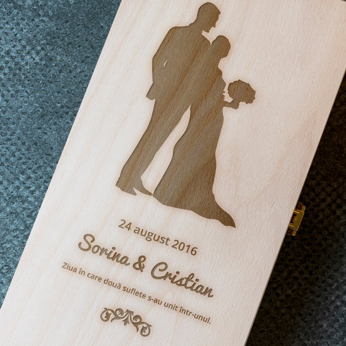 Caja de vino personalizada para dos botellas - Dos almas
