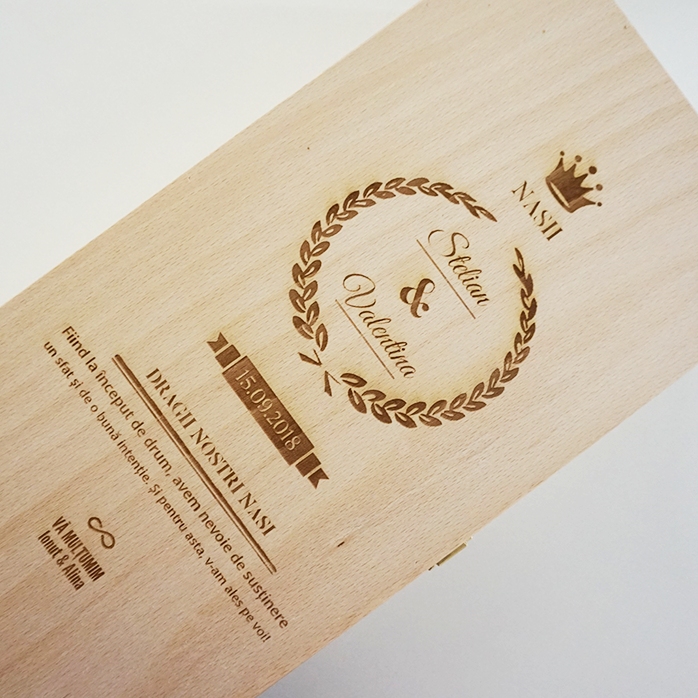 Caja de vino personalizada para dos botellas, para los padrinos