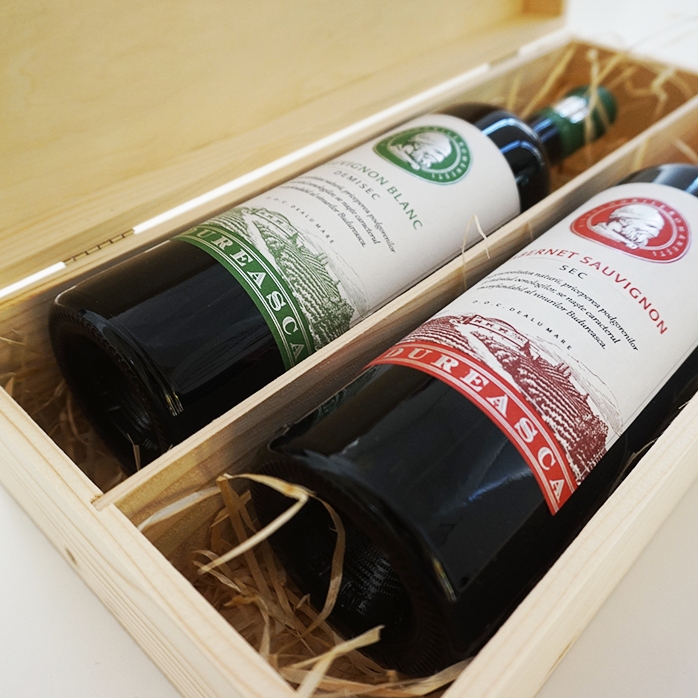 Caja de vino personalizada para dos botellas, para los padrinos