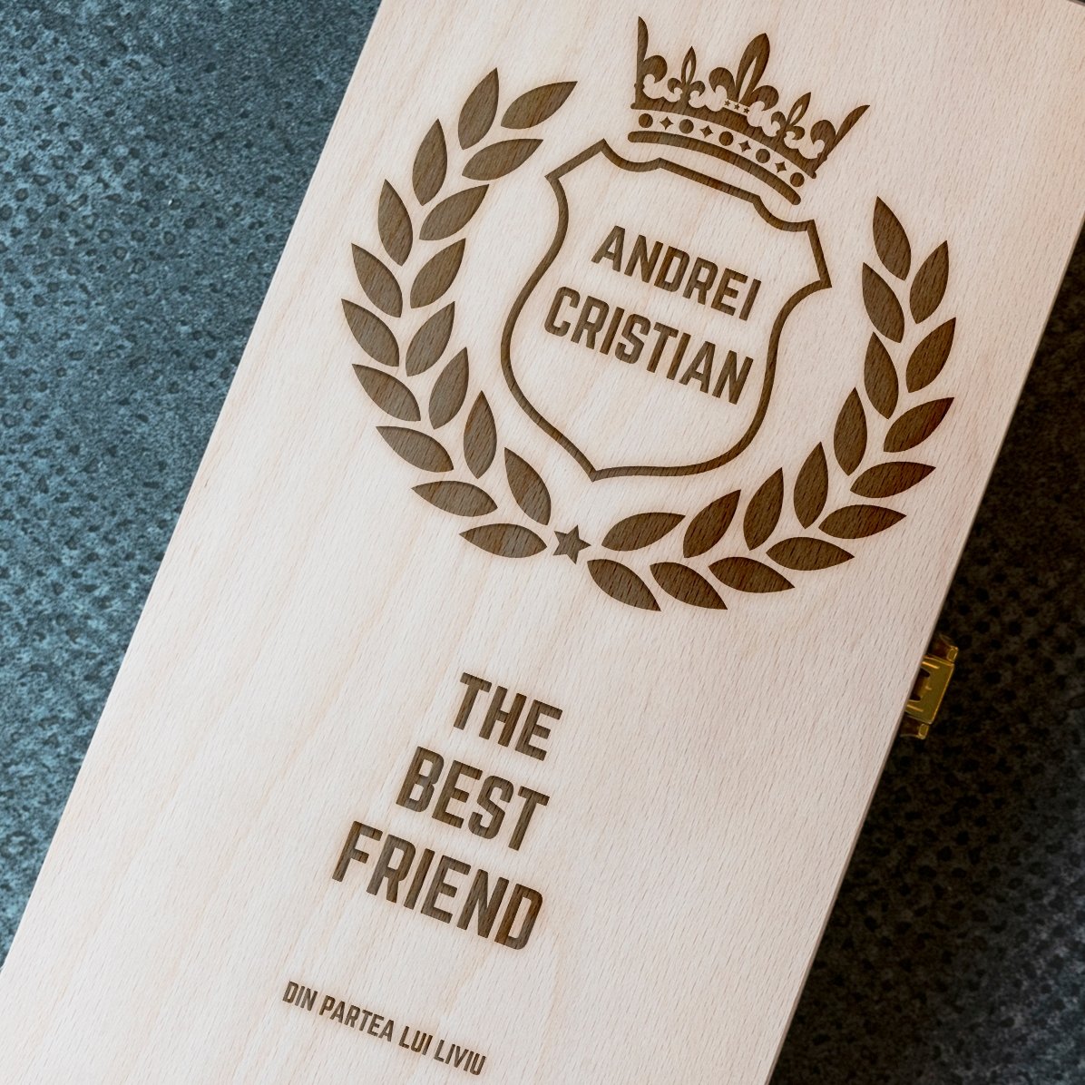 Caja de vino personalizada para dos botellas - The Best