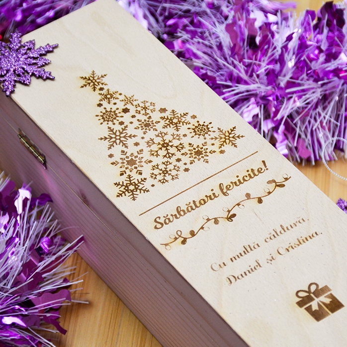 Caja de vino personalizada - Felices fiestas