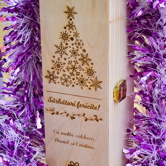 Caja de vino personalizada - Felices fiestas