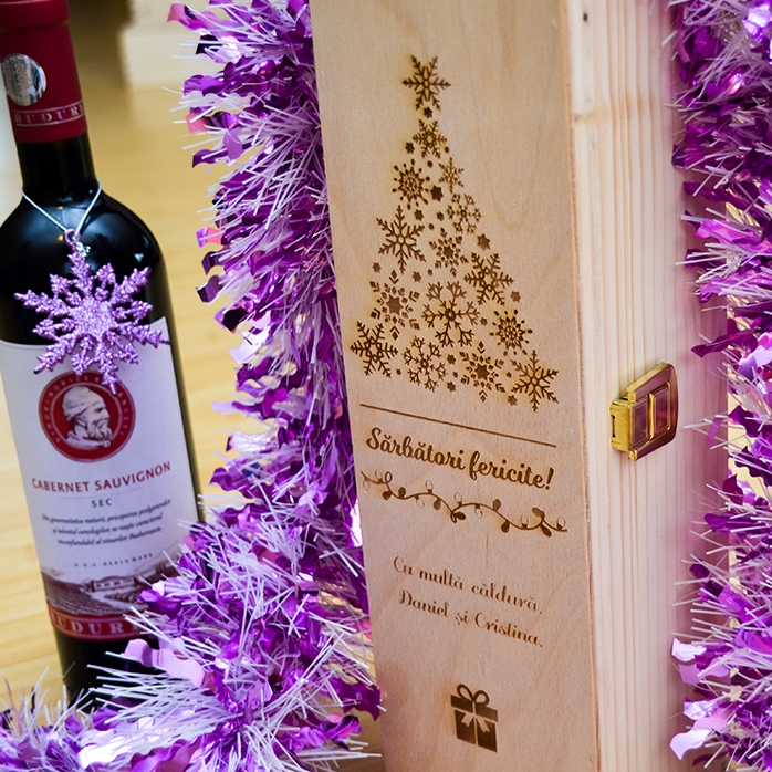 Caja de vino personalizada - Felices fiestas