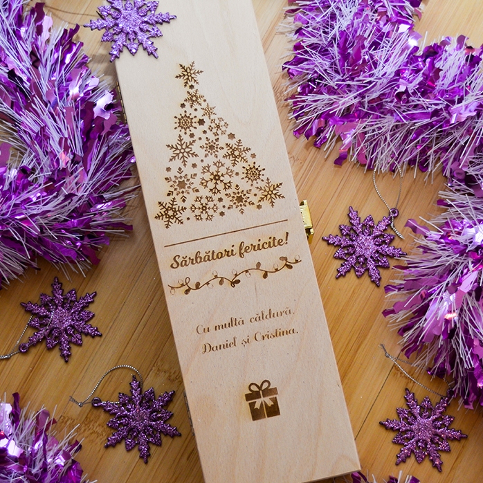 Caja de vino personalizada - Felices fiestas