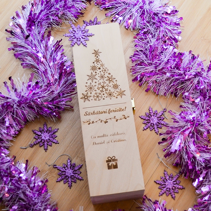 Caja de vino personalizada - Felices fiestas