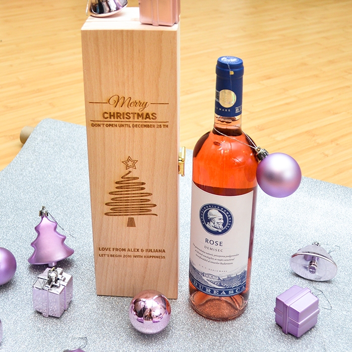 Caja de vino personalizada - Star Christmas Tree
