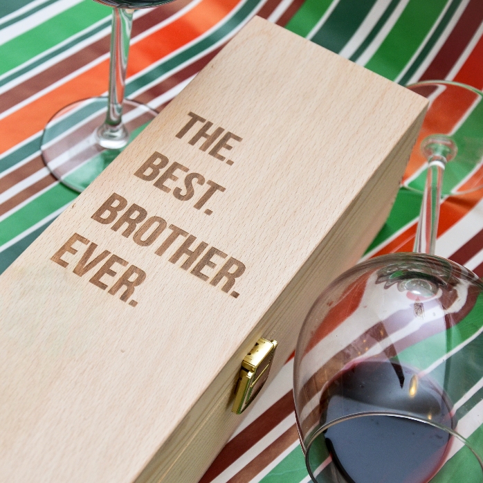 Caja de vino personalizada - «el mejor hermano del mundo»
