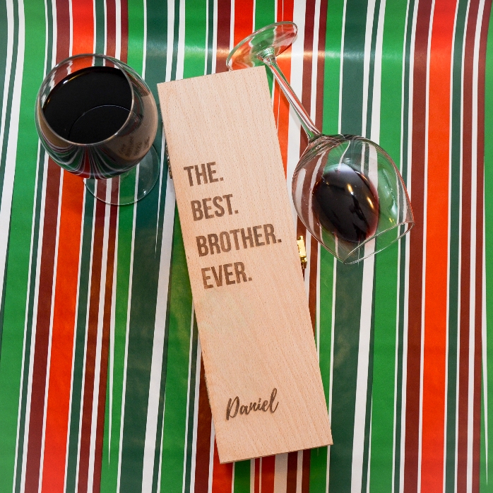 Caja de vino personalizada - «el mejor hermano del mundo»