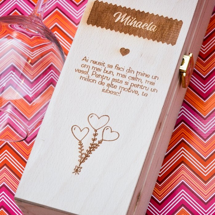 Caja de vino personalizada - La rosa del amor