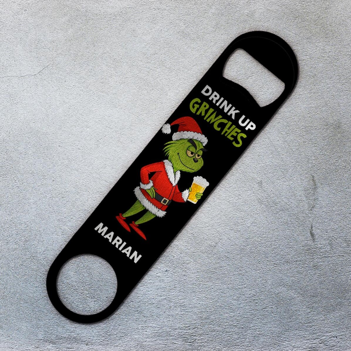 Abridor de cerveza personalizado con mensaje - Grinch