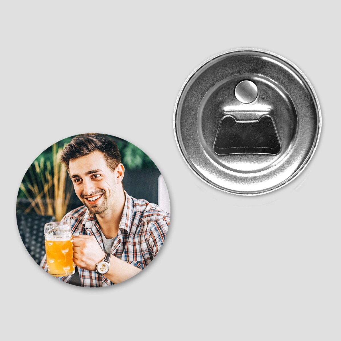Abrebotellas con imán personalizado con una foto