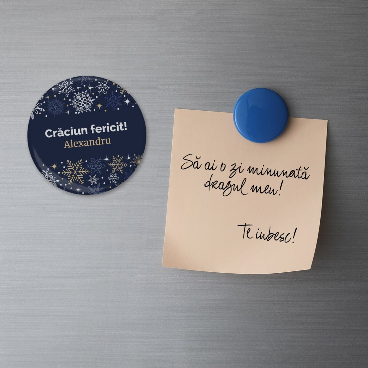 Abrebotellas con imán personalizado con texto - Marco navideño