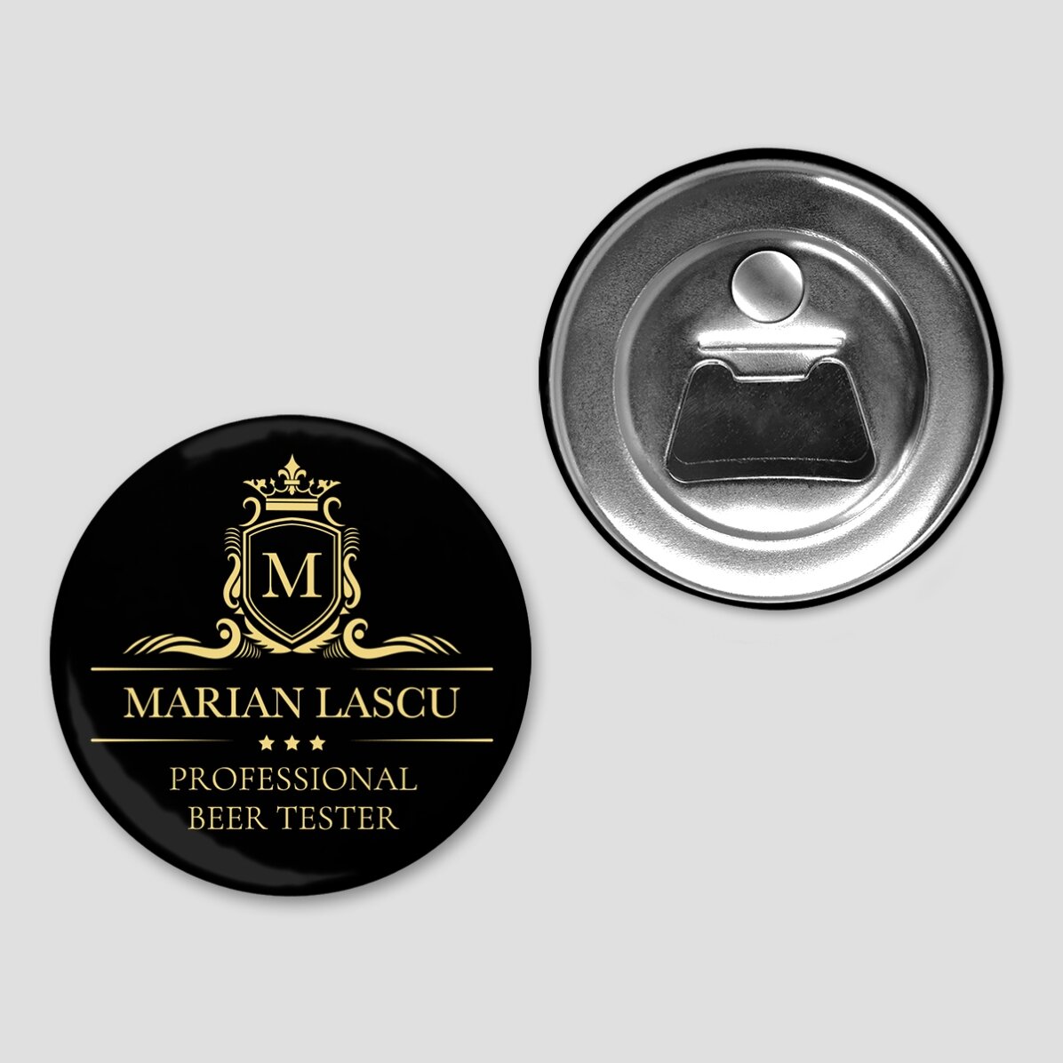 Abrebotellas con imán personalizado con texto - Premium