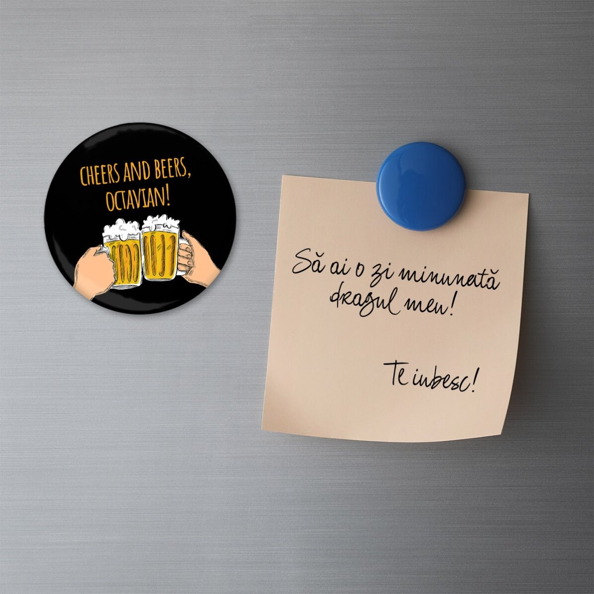 Abrebotellas con imán personalizado con texto