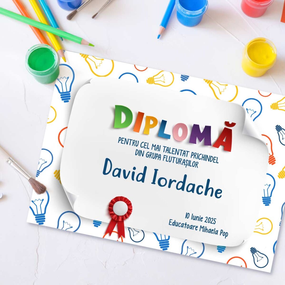 Diploma personalizado con texto