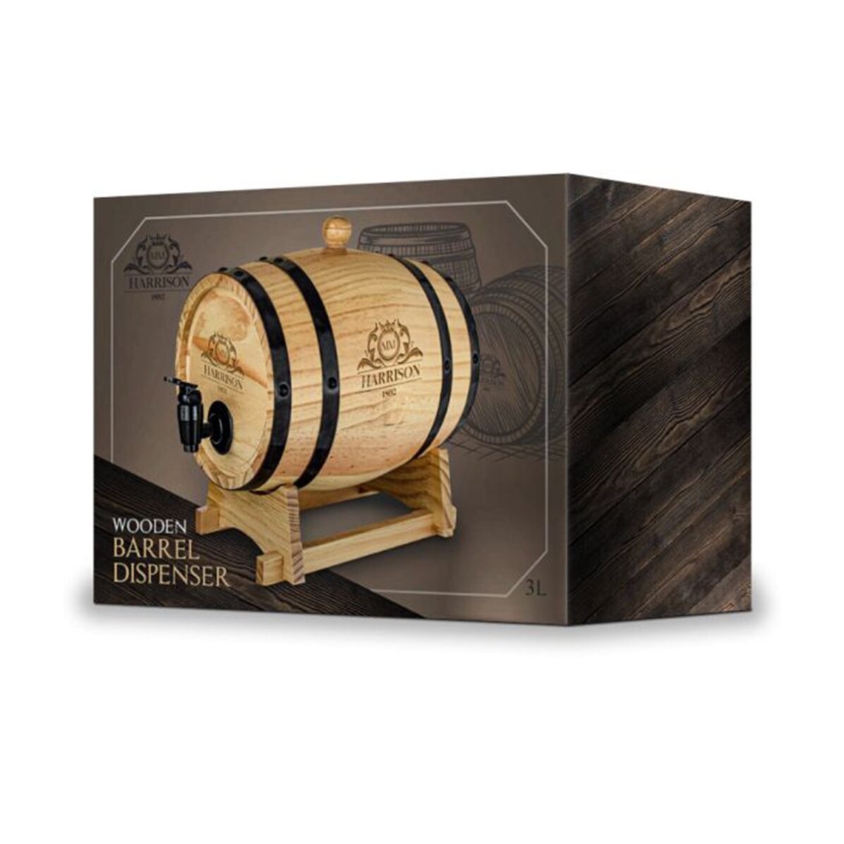 Dispensador de vino con forma de barril